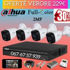 Sistem Kamerash SET 4 Kamera , COLUR VU, Dahua set I Kompletuar
