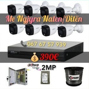 Set: Kamera Sigurie FULL-COLOR 8 Copë 2MP